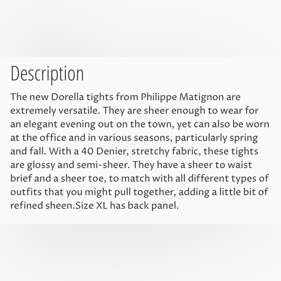 New premium semi sheer black tights from Philippe Matignon Sz 3 M - Picture 6 of 7